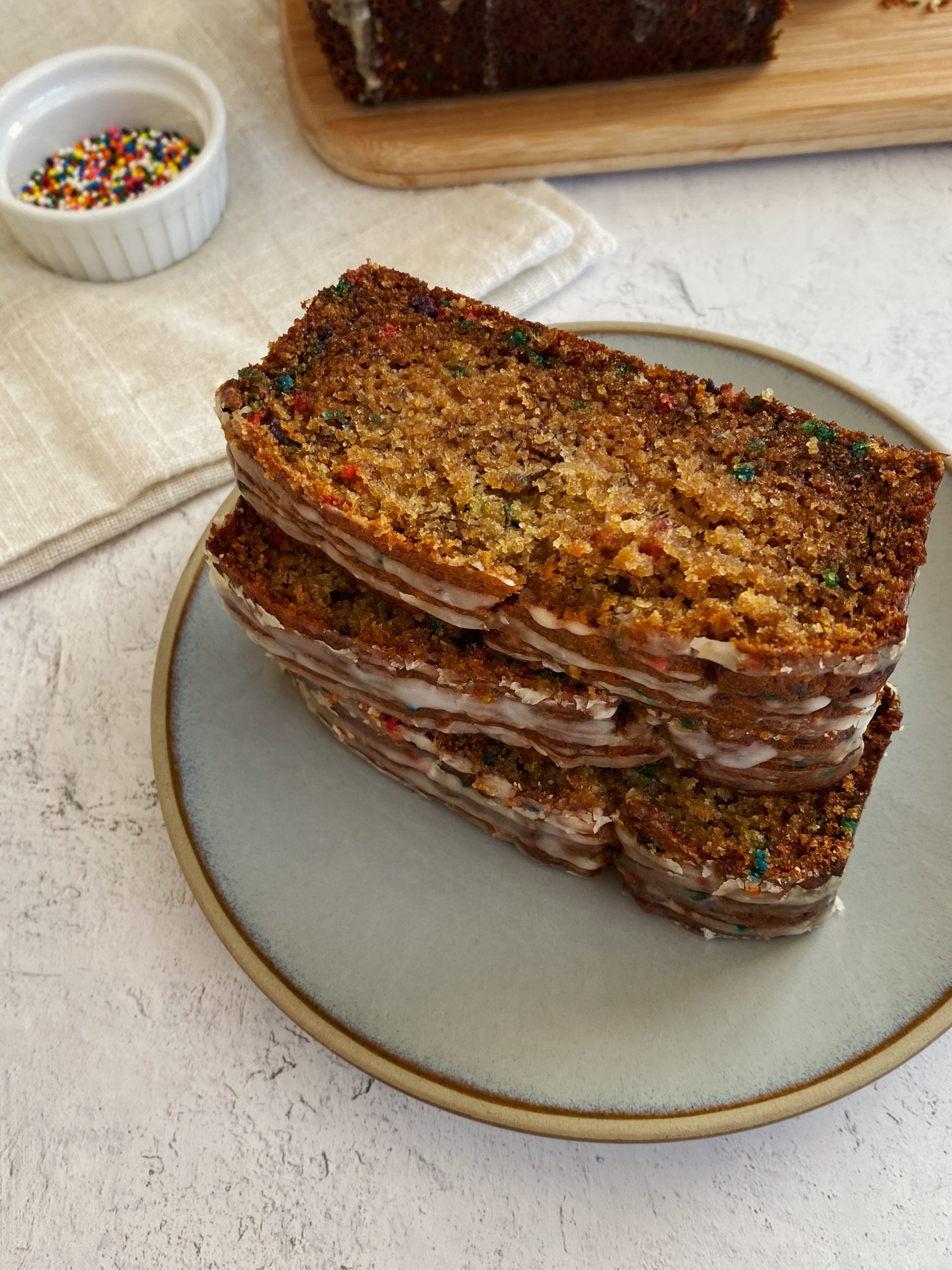 birthday cake banana bread