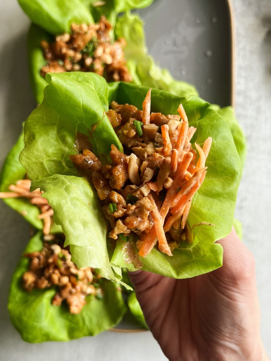 Crumbled Tofu Lettuce Cups