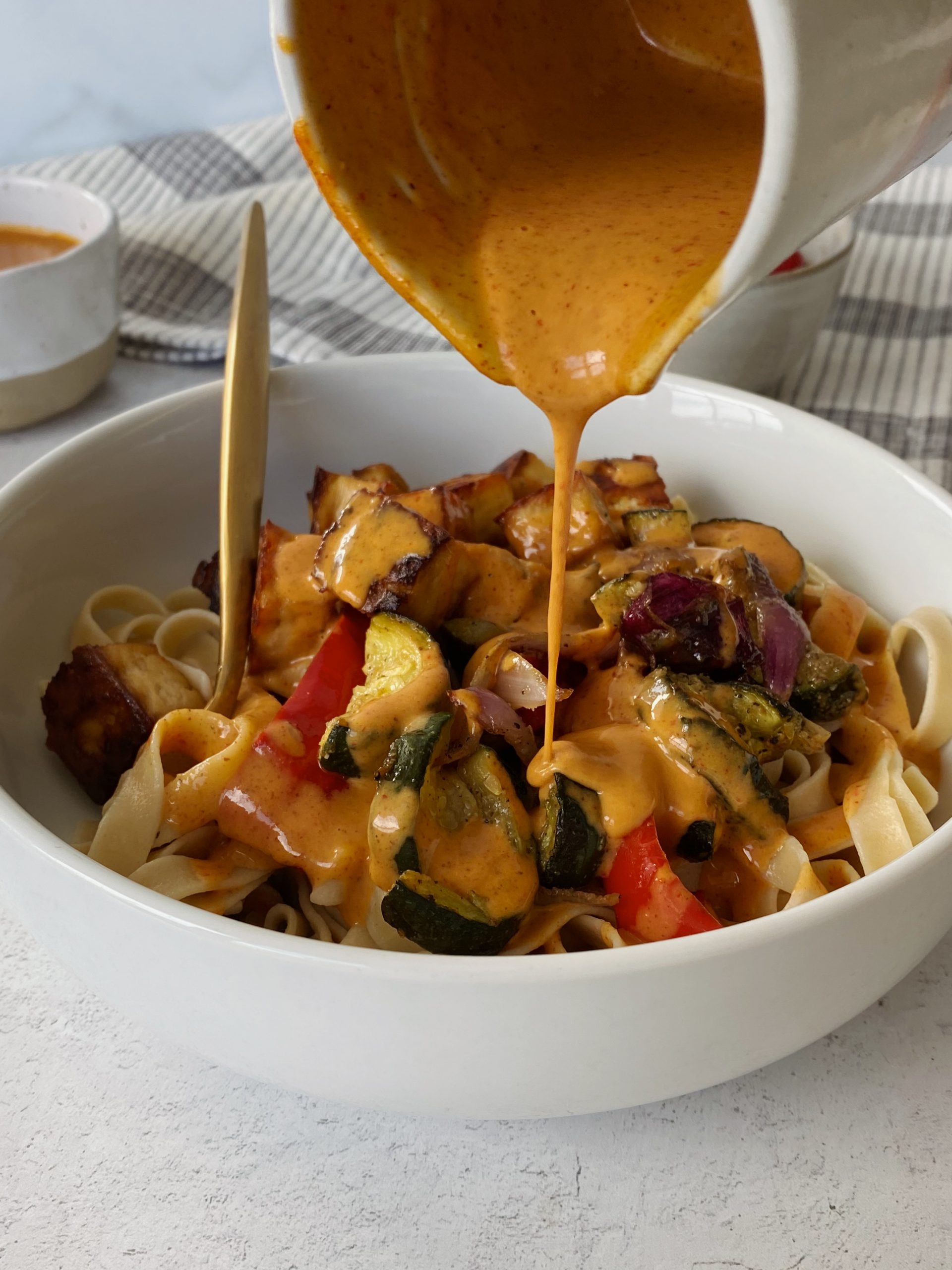 spicy almond butter noodles