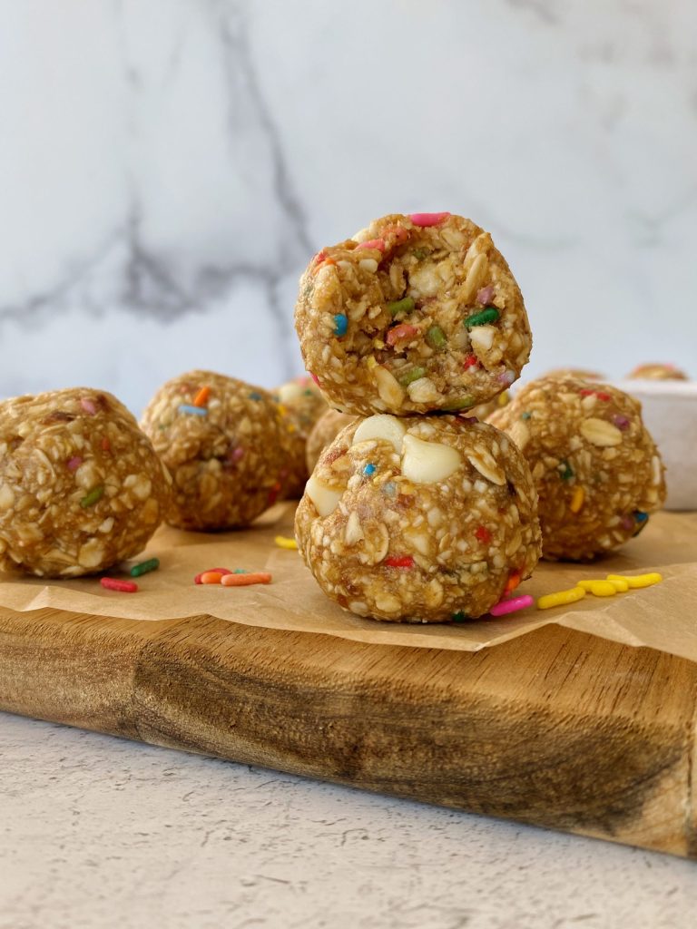 birthday cake energy bites
