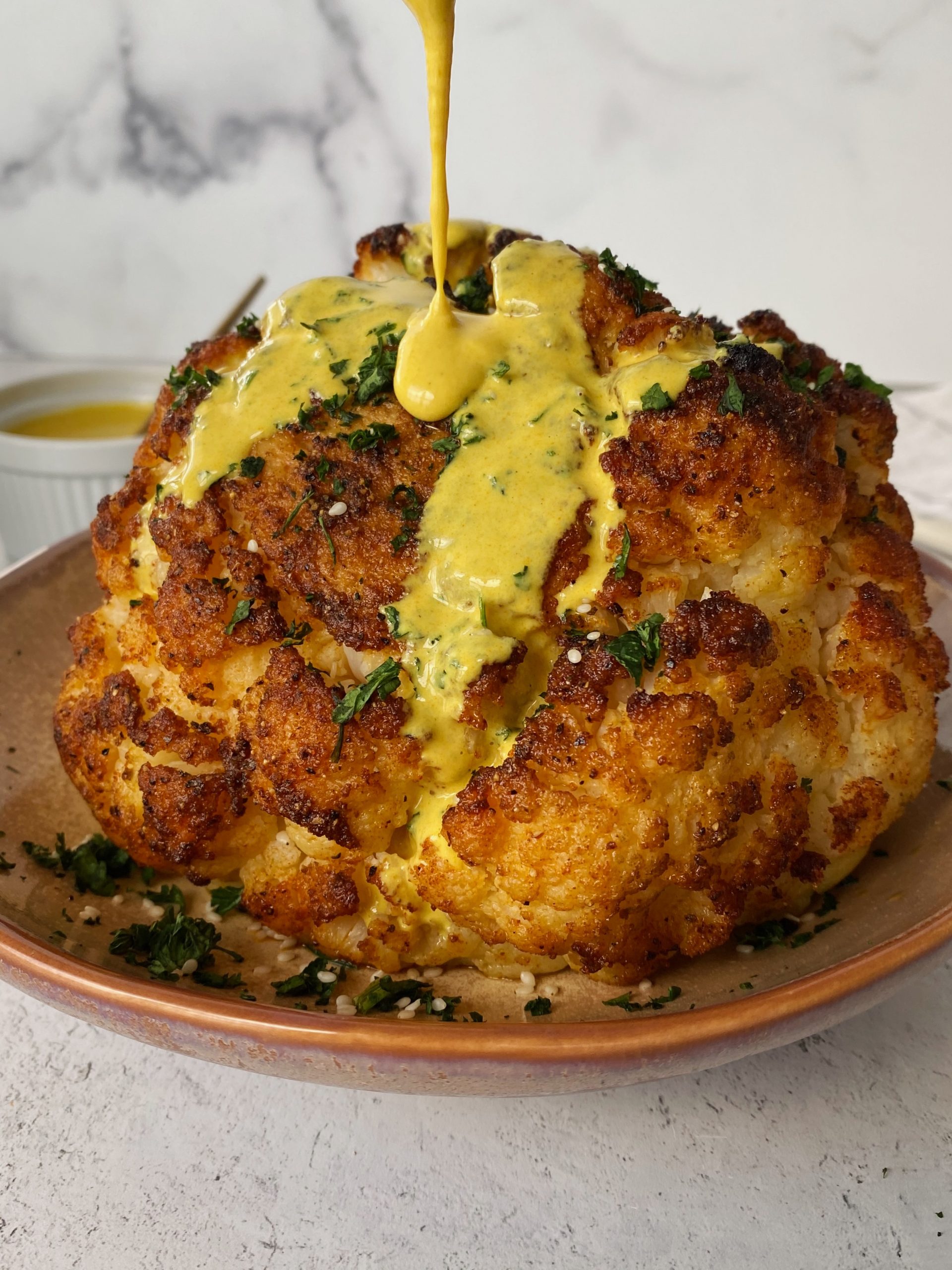 whole roasted cauliflower