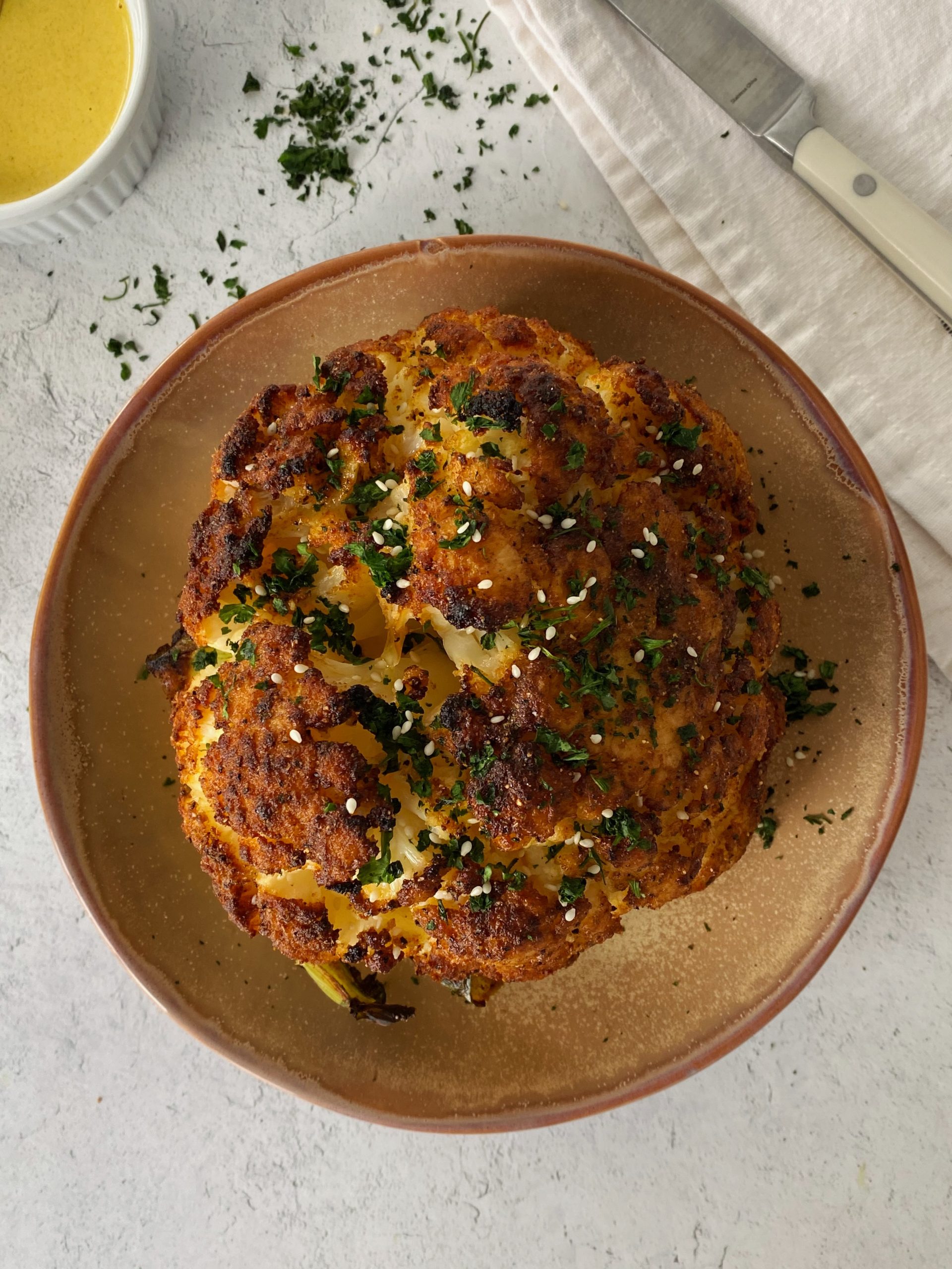 whole roasted cauliflower