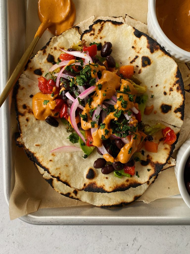 roasted veggie tacos