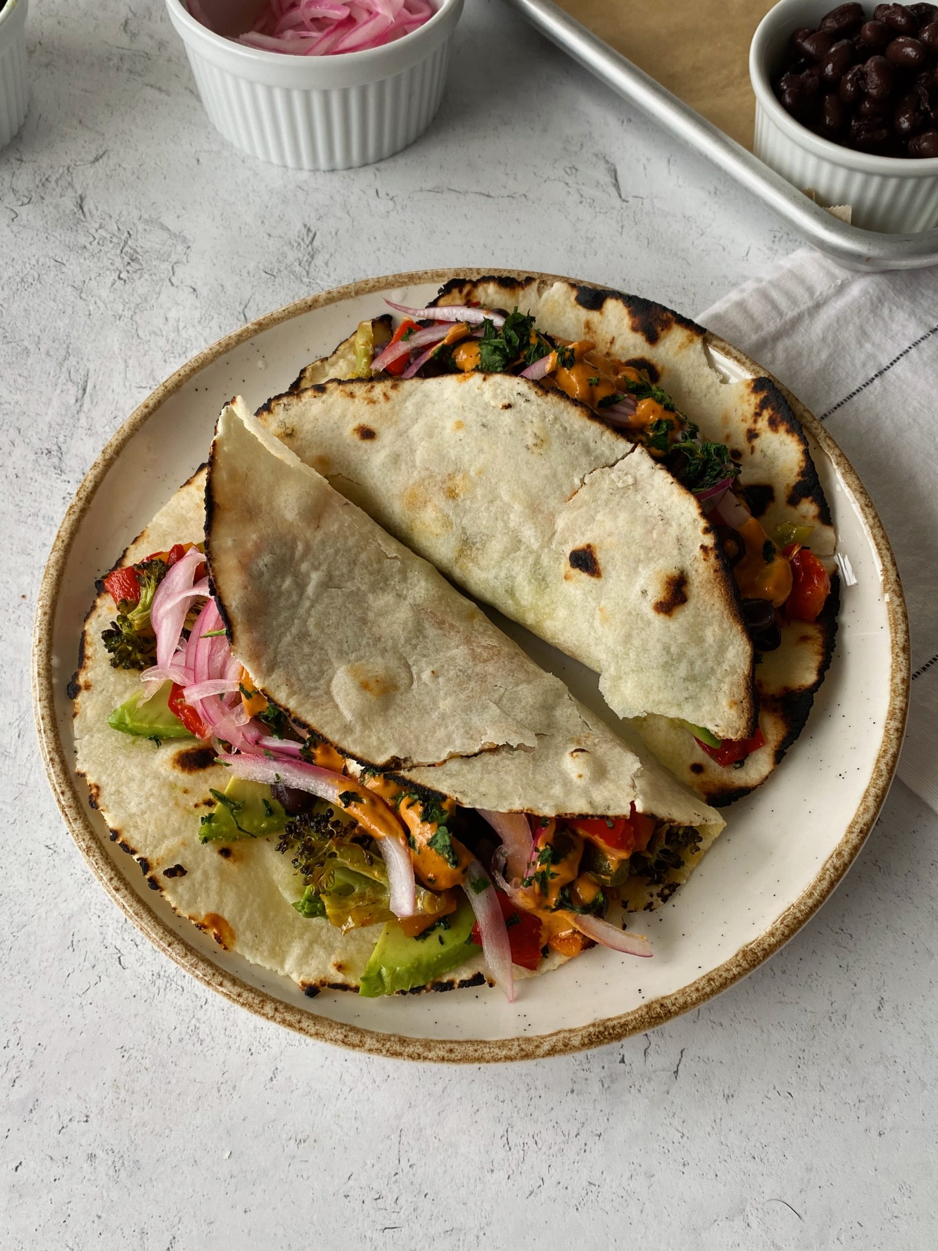 roasted veggie tacos