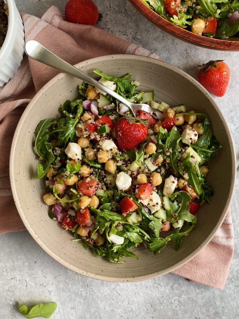 strawberry chickpea salad