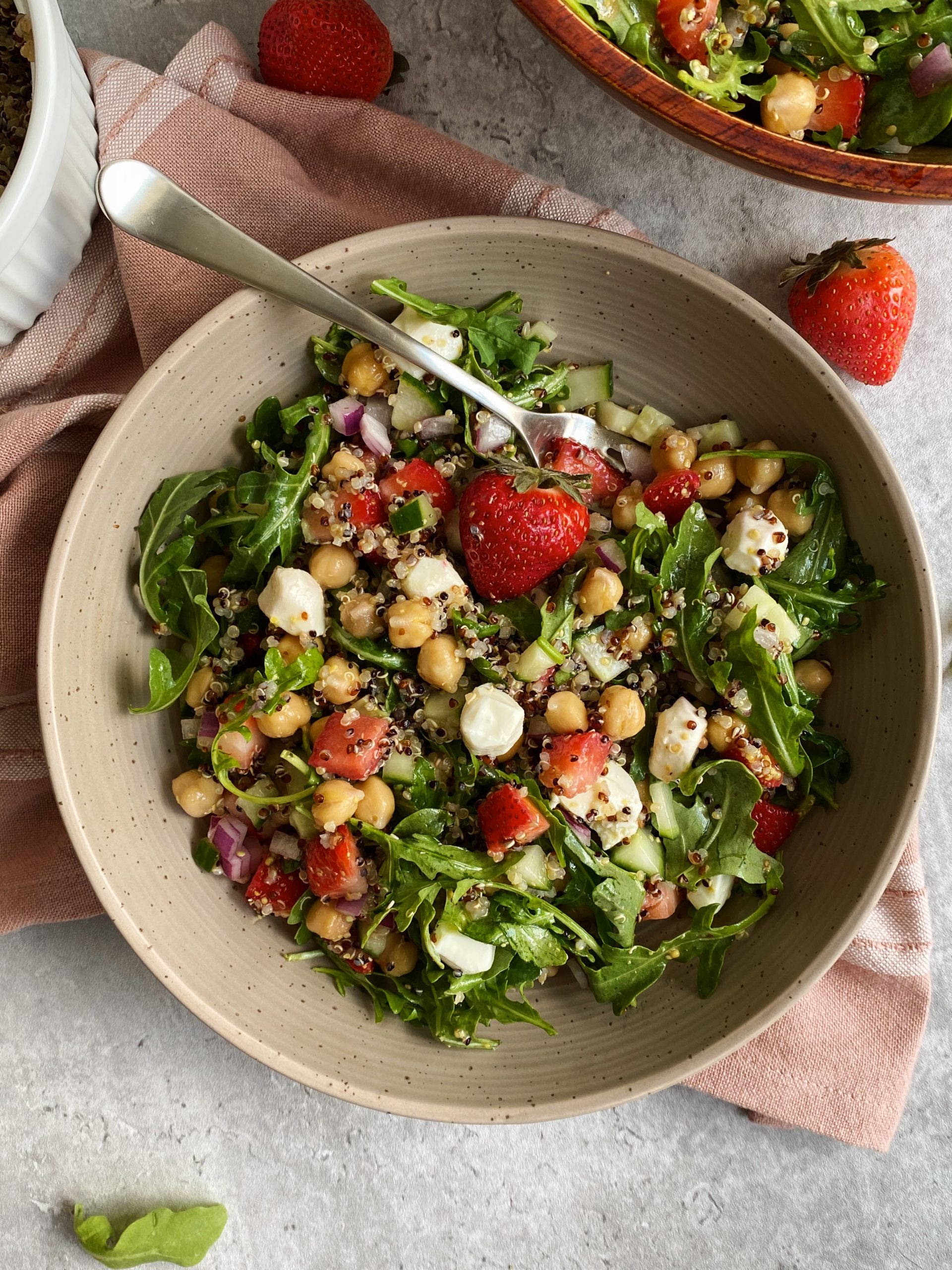 strawberry chickpea salad