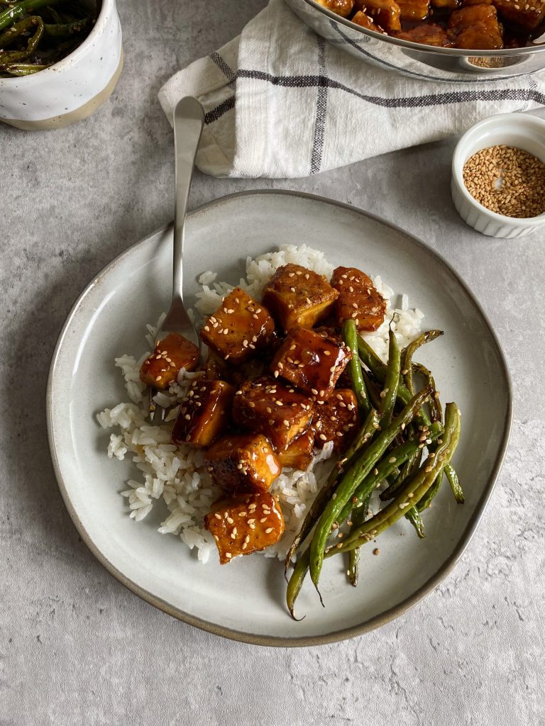 honey garlic tofu