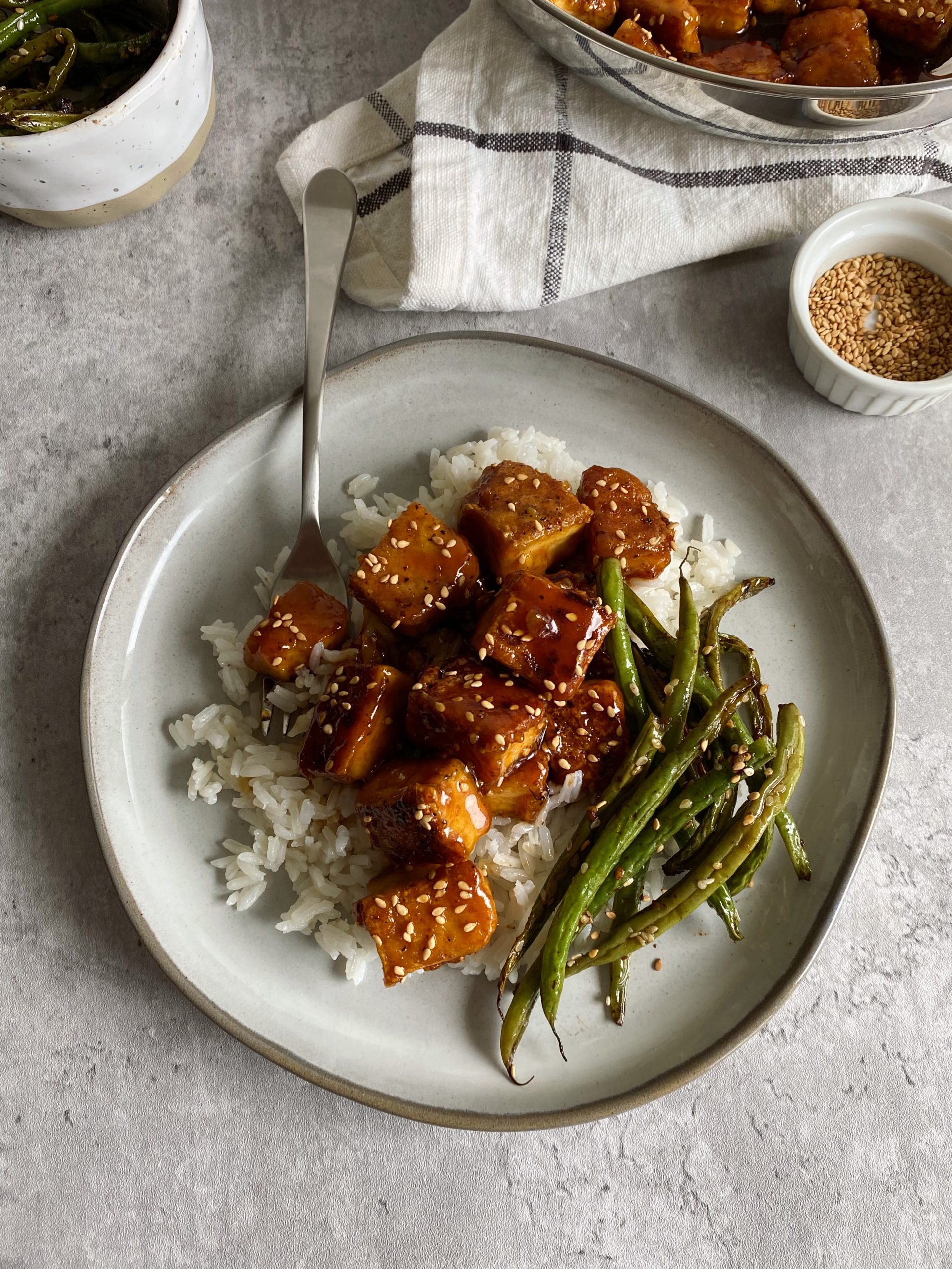 honey garlic tofu