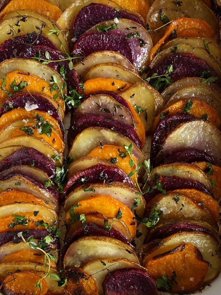 sliced roasted potatoes