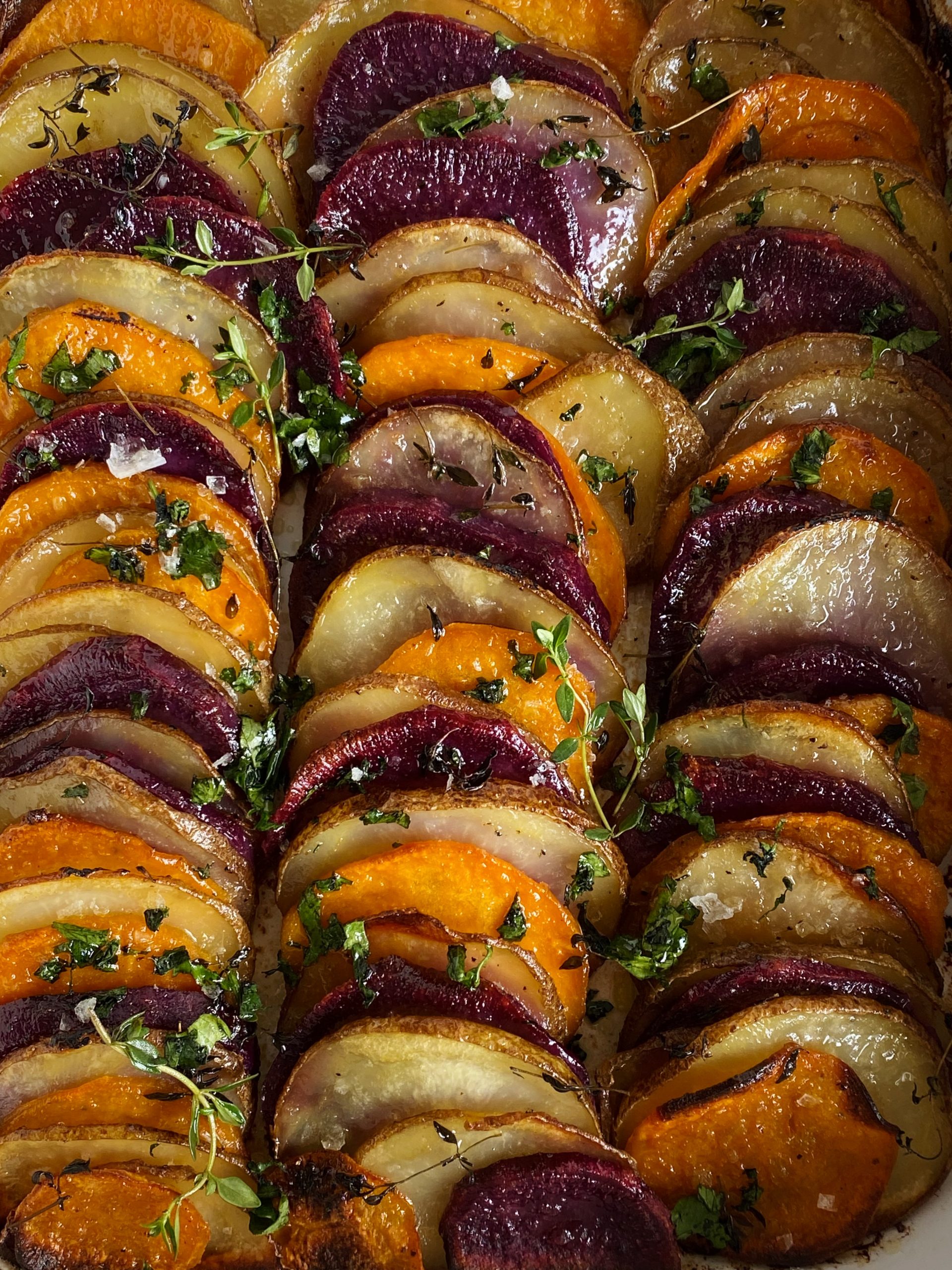 sliced roasted potatoes