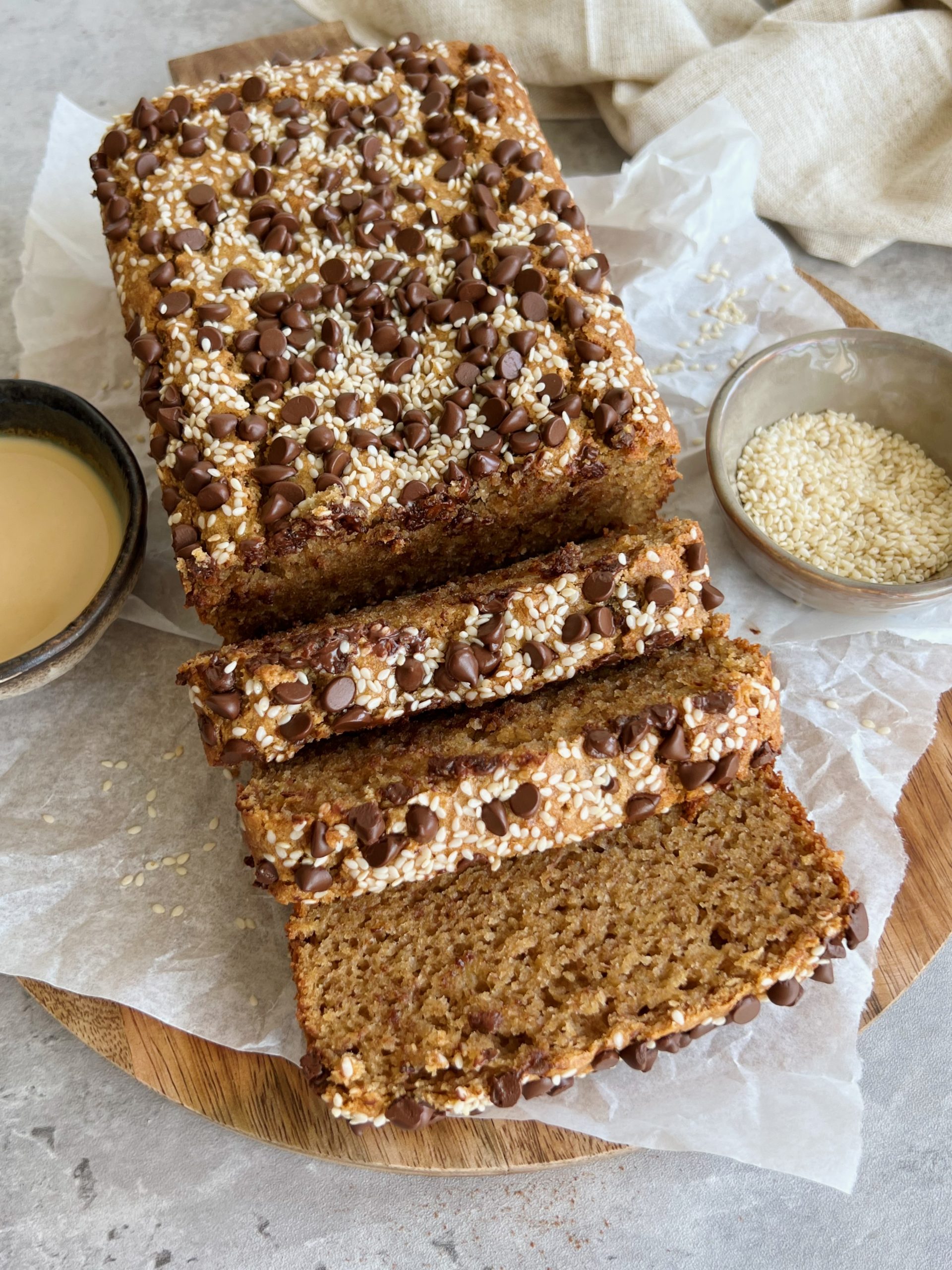Gluten-free Tahini Banana Bread