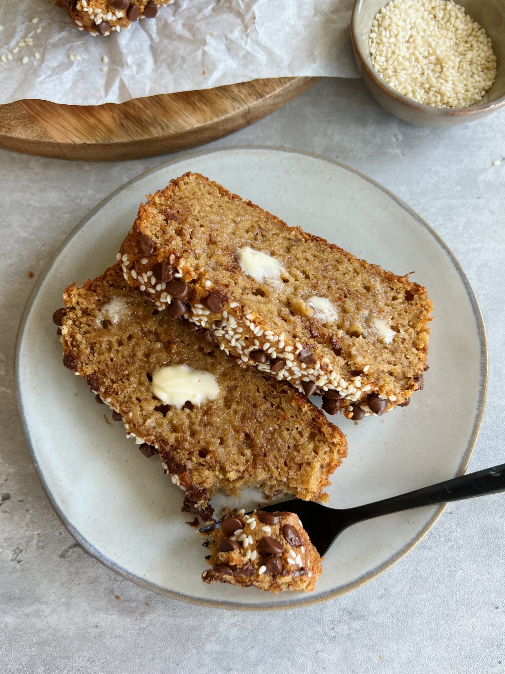 Gluten-free Tahini Banana Bread