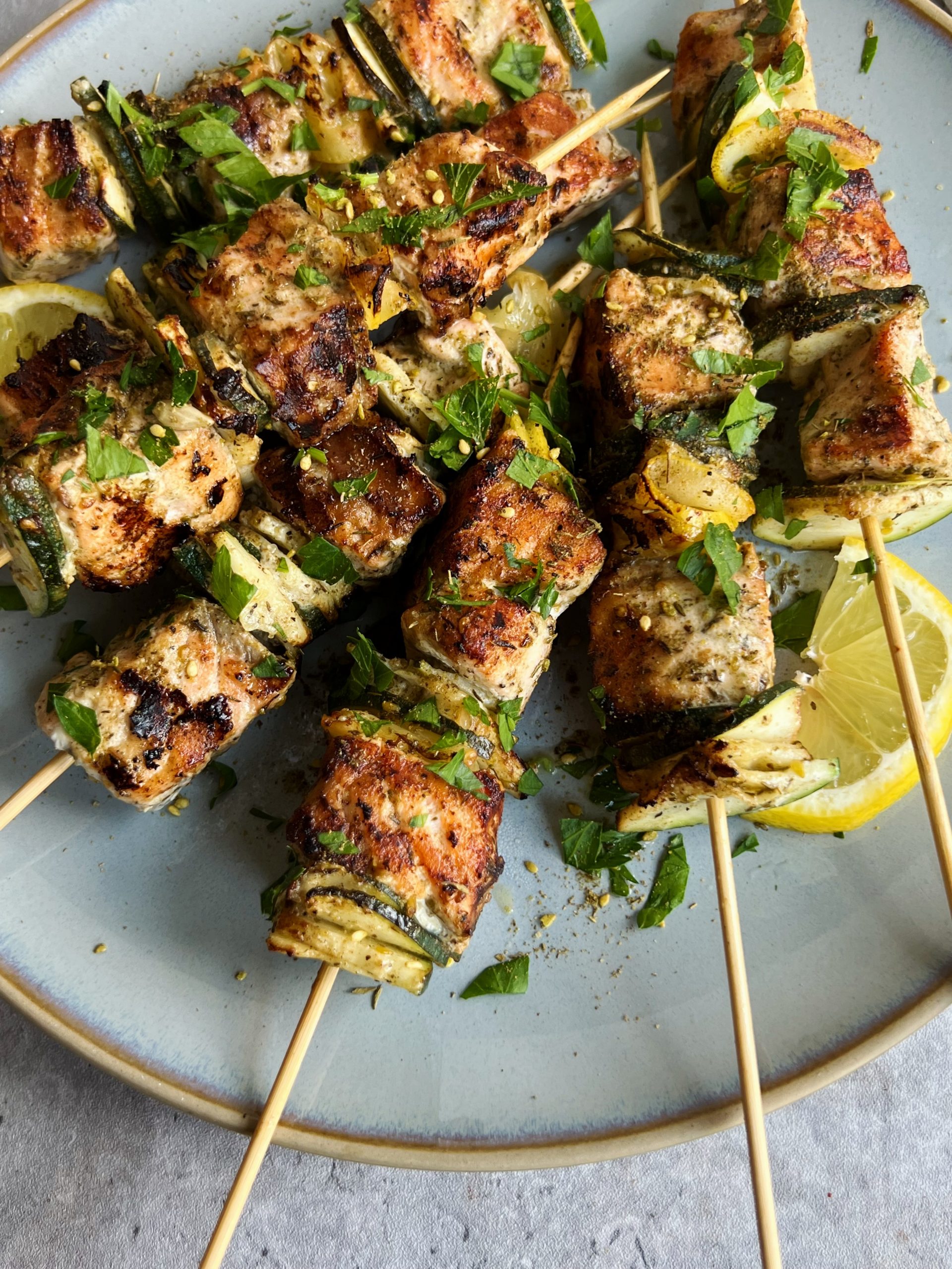 salmon skewers