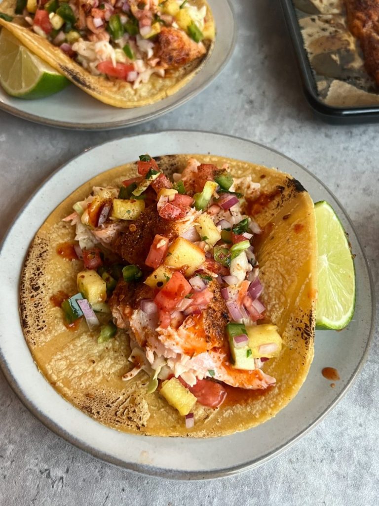 Salmon Tacos with Pineapple Salsa