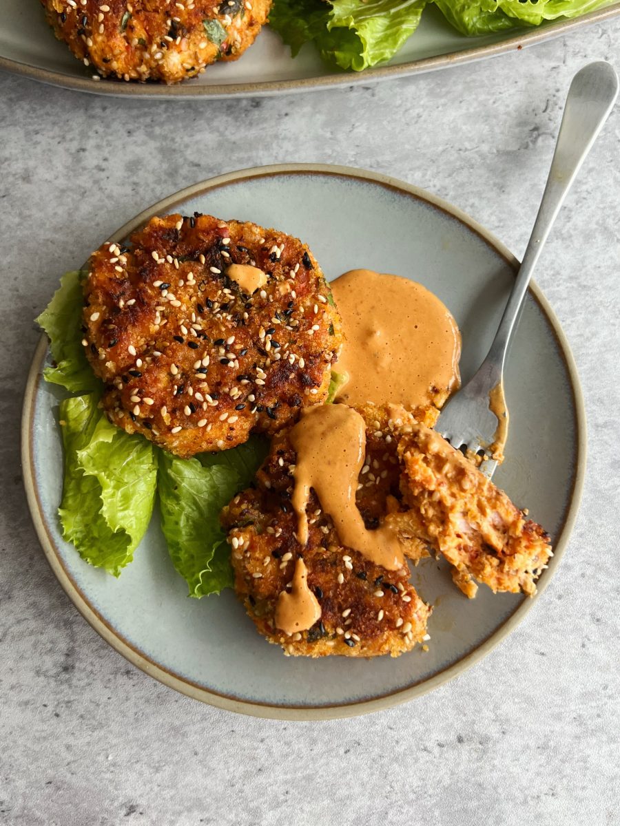 Harissa Sesame Salmon Patties