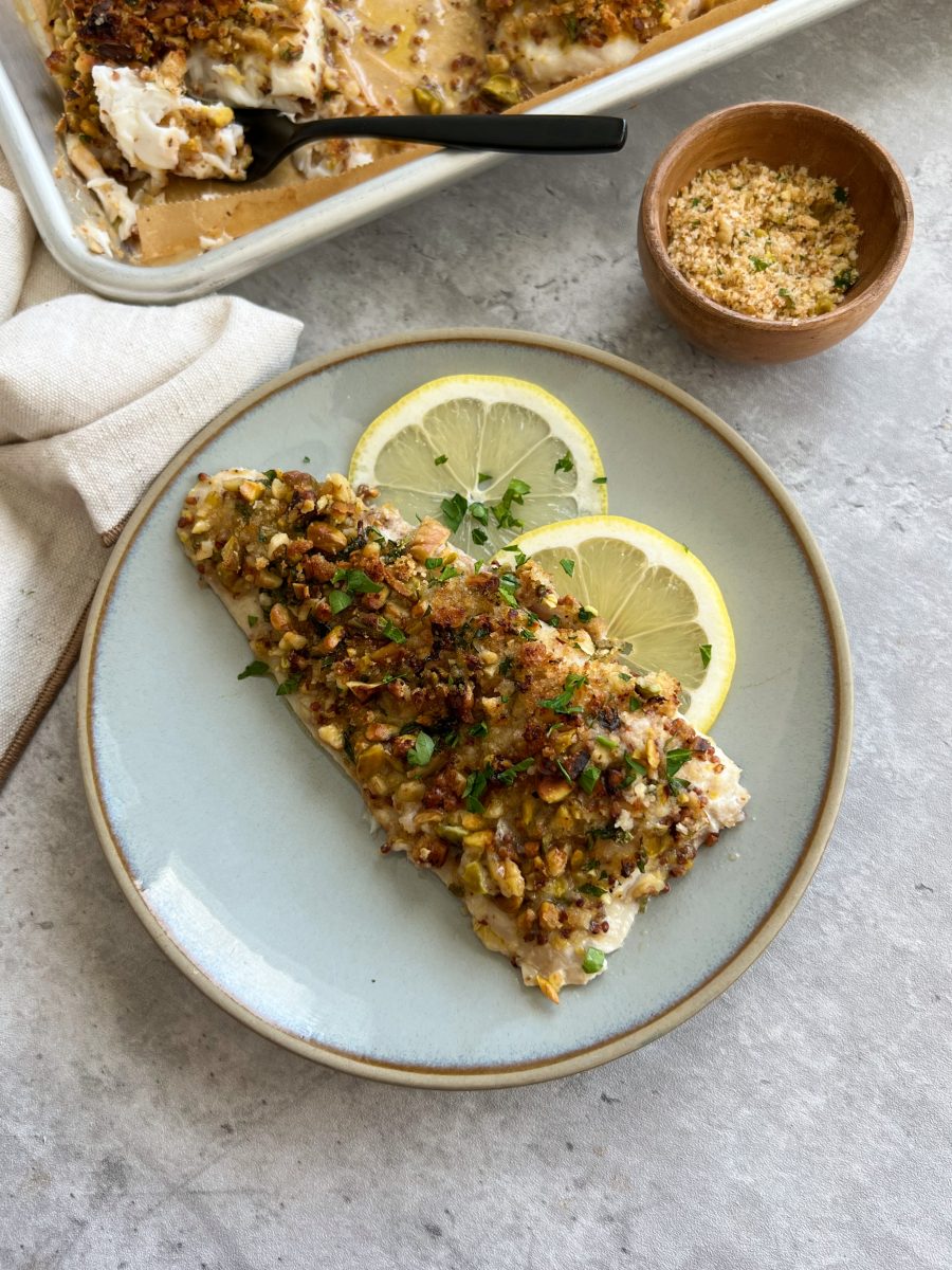 Walnut & Pistachio Crusted Flounder