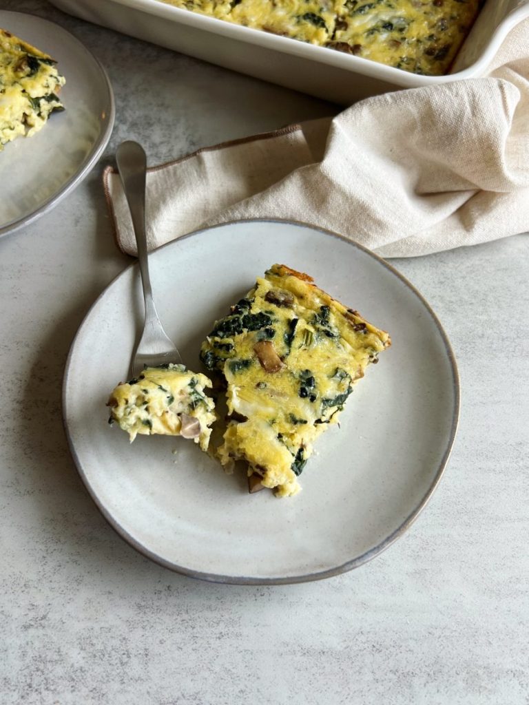 Kale and Mushroom Egg Bake