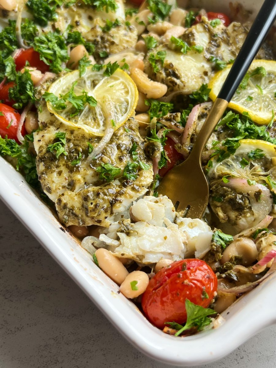 Pesto Baked Cod 