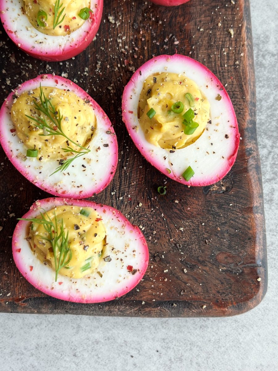 beet deviled eggs