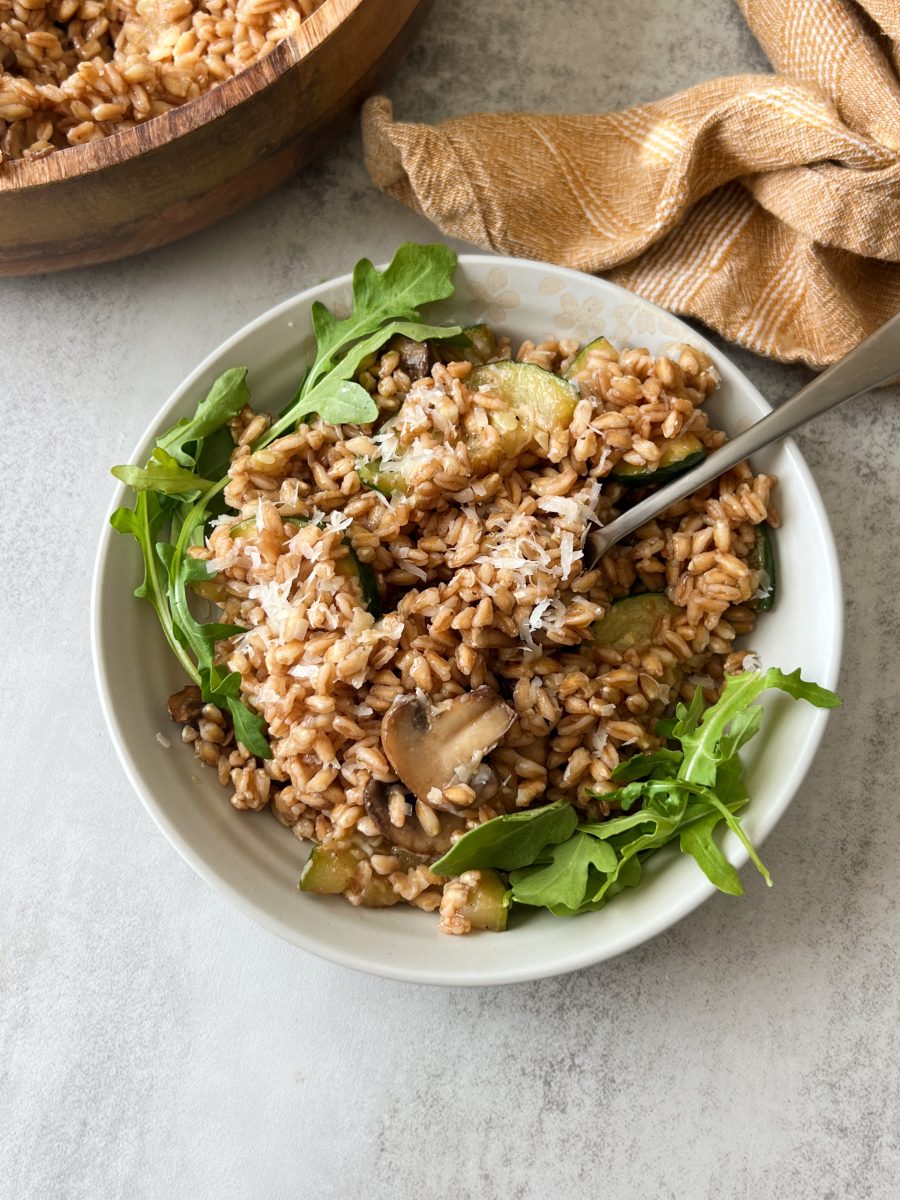Farro with Balsamic Mushrooms
