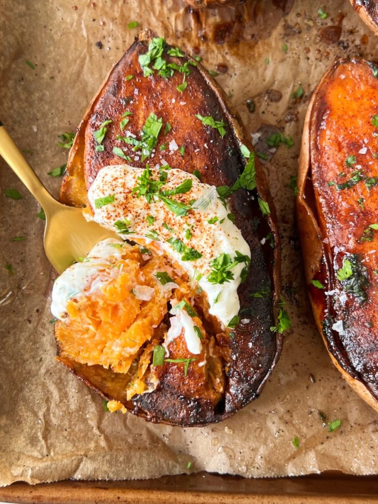 Honey Chipotle Roasted Sweet Potatoes
