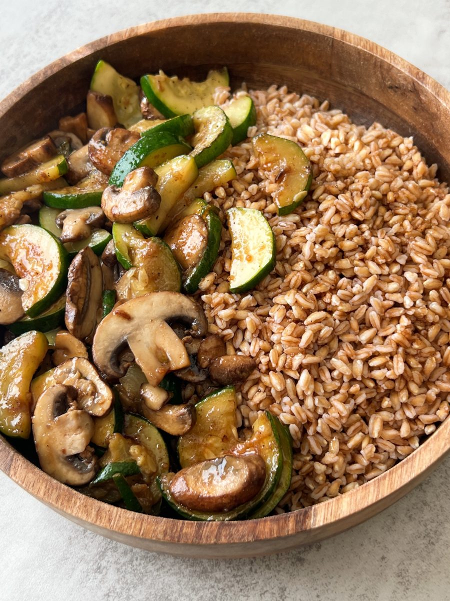Farro with Balsamic Mushrooms