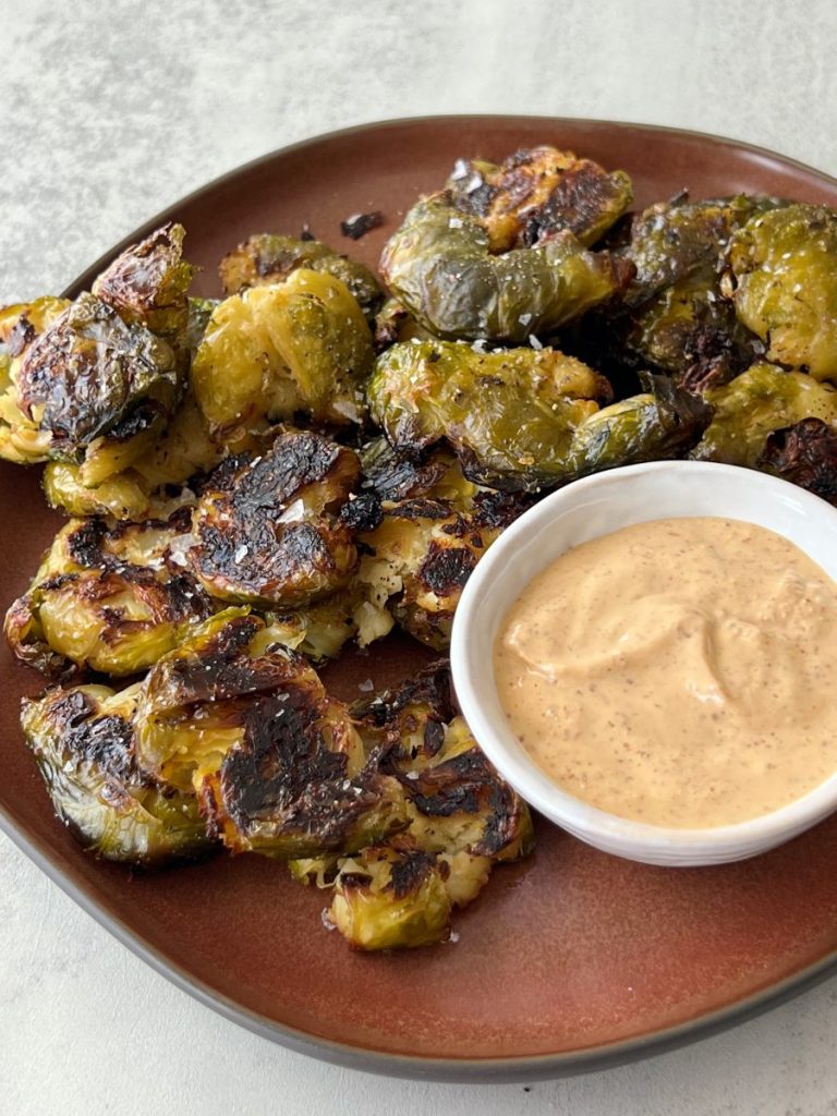 smashed brussels sprouts