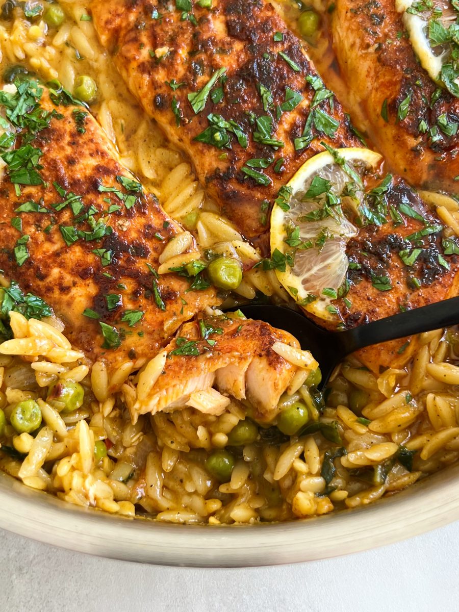 One-pan Lemon Orzo and Salmon