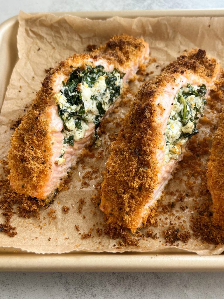 Feta Stuffed Salmon