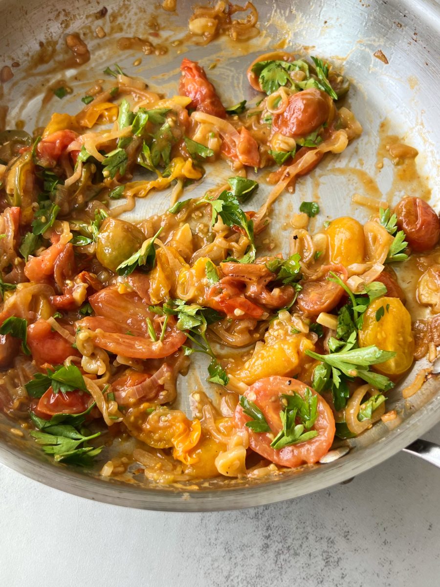 Pan-seared Branzino with Tomatoes & Jalapeno