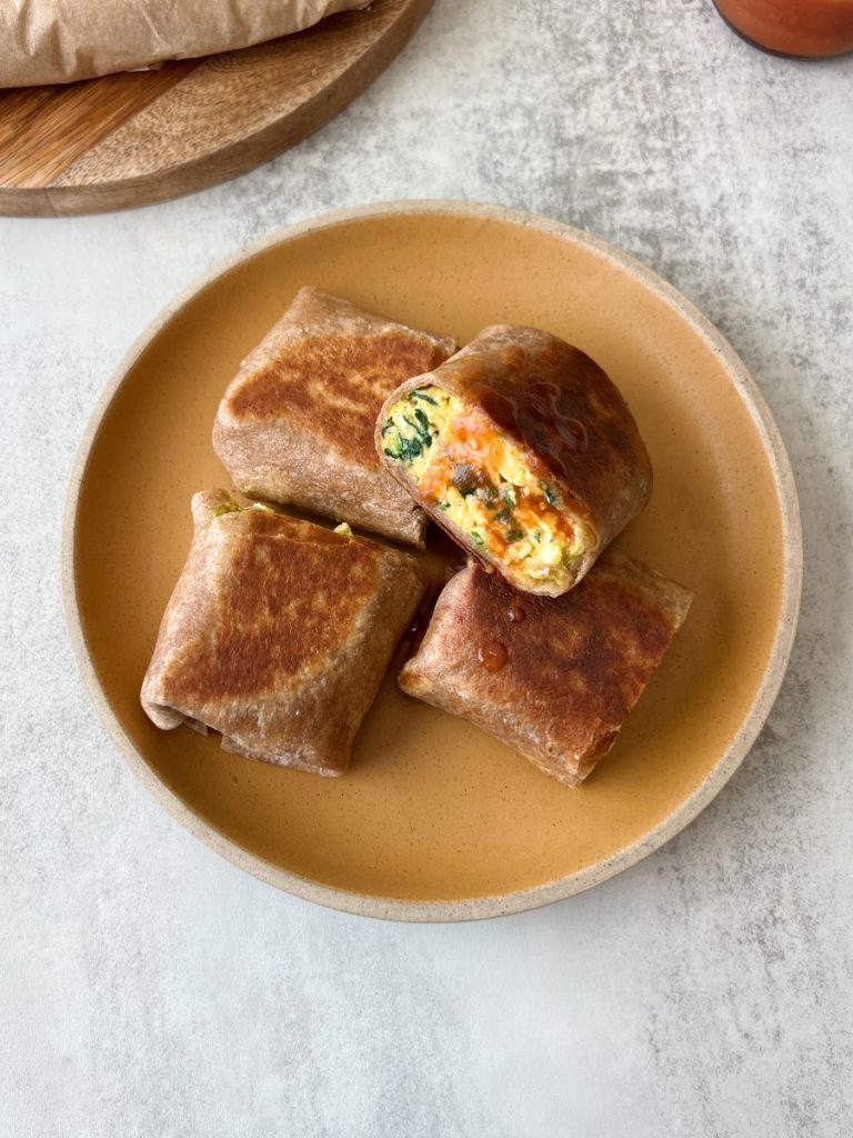 spinach and feta egg wraps