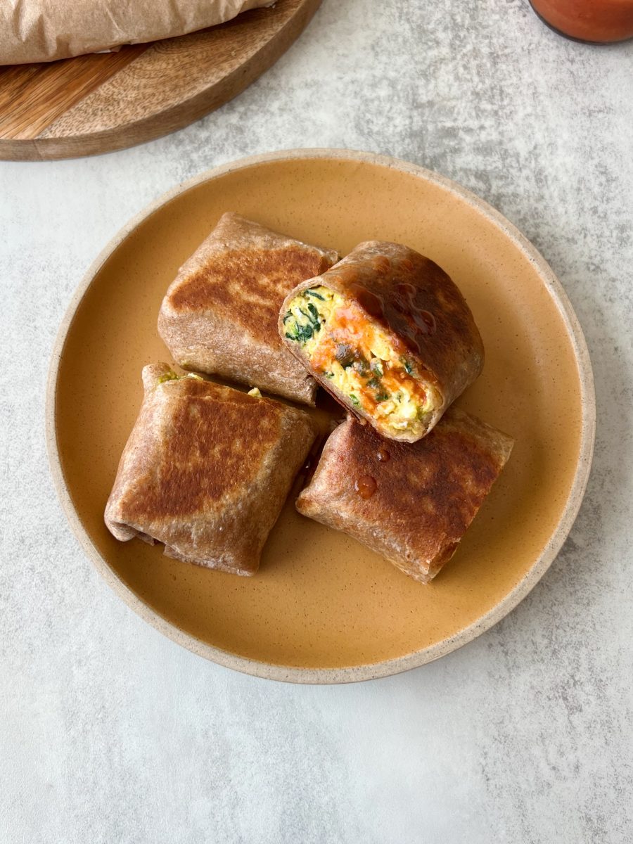 spinach and feta egg wraps