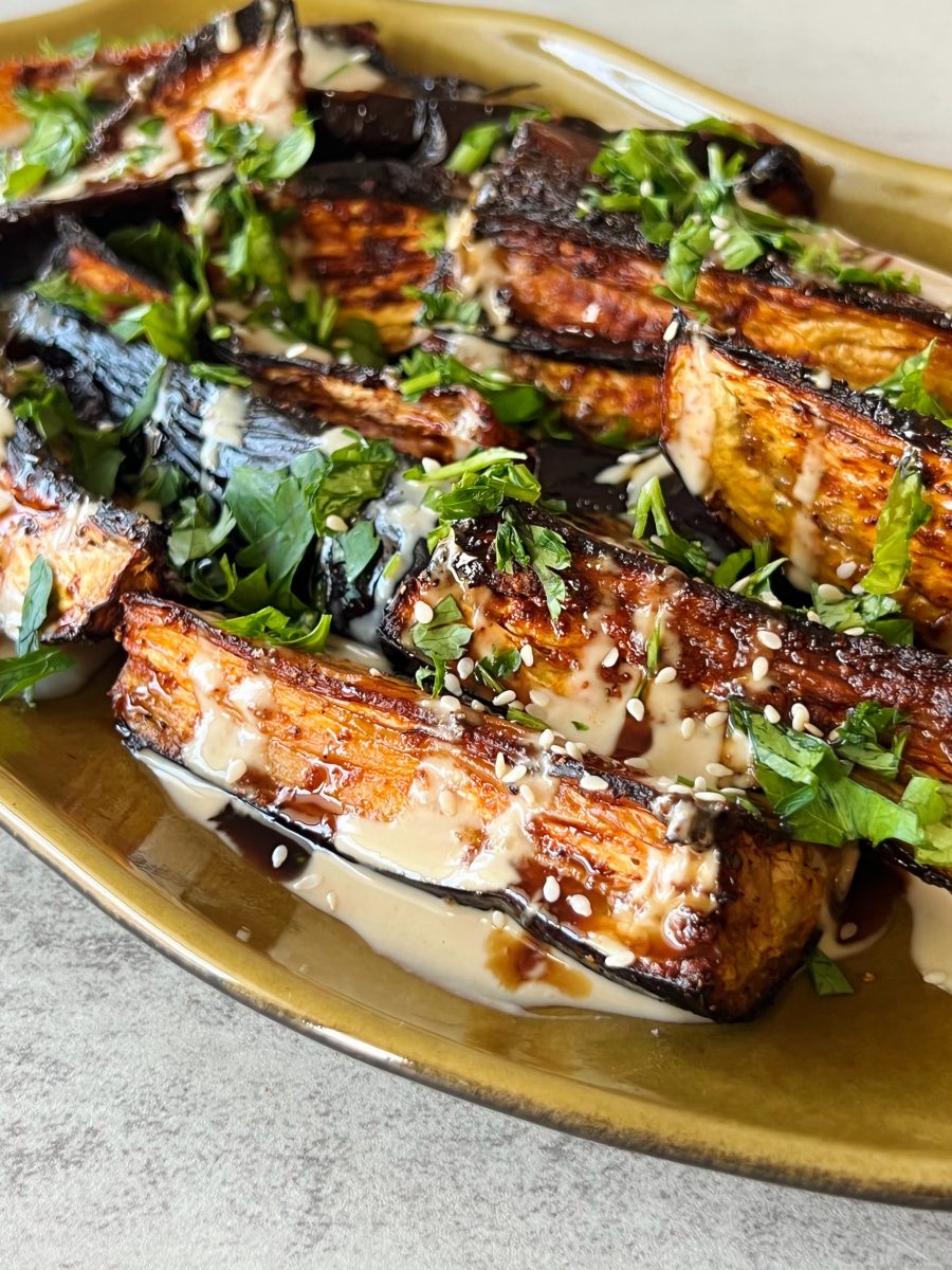 Roasted Eggplant with Miso Tahini