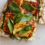 halloumi peach sandwich