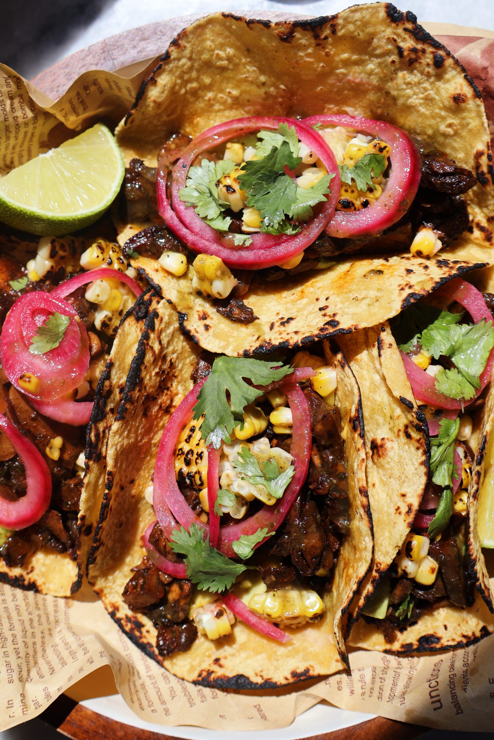 Mushroom Tacos with Fire-roasted Corn