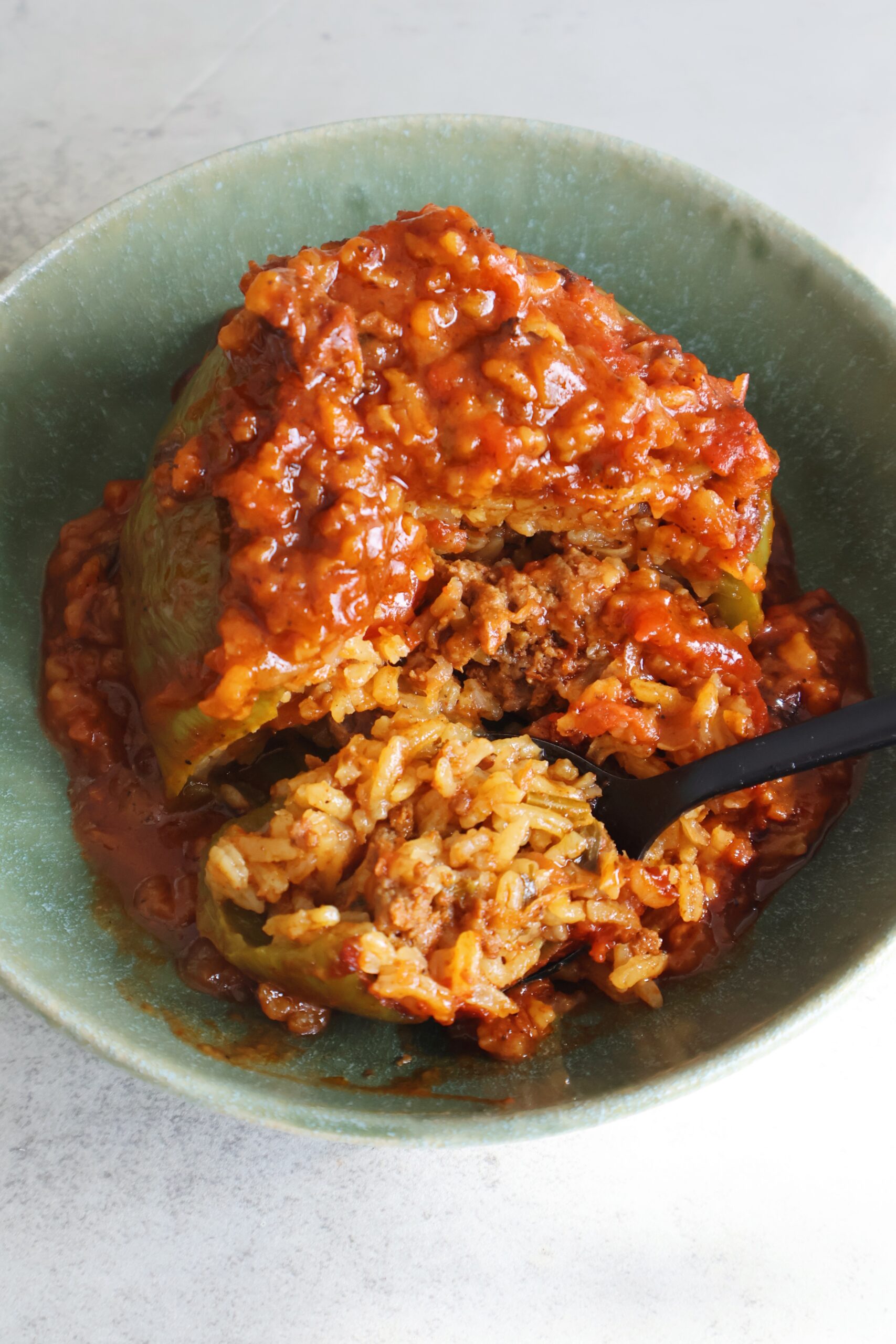 Meat & Rice Stuffed Peppers