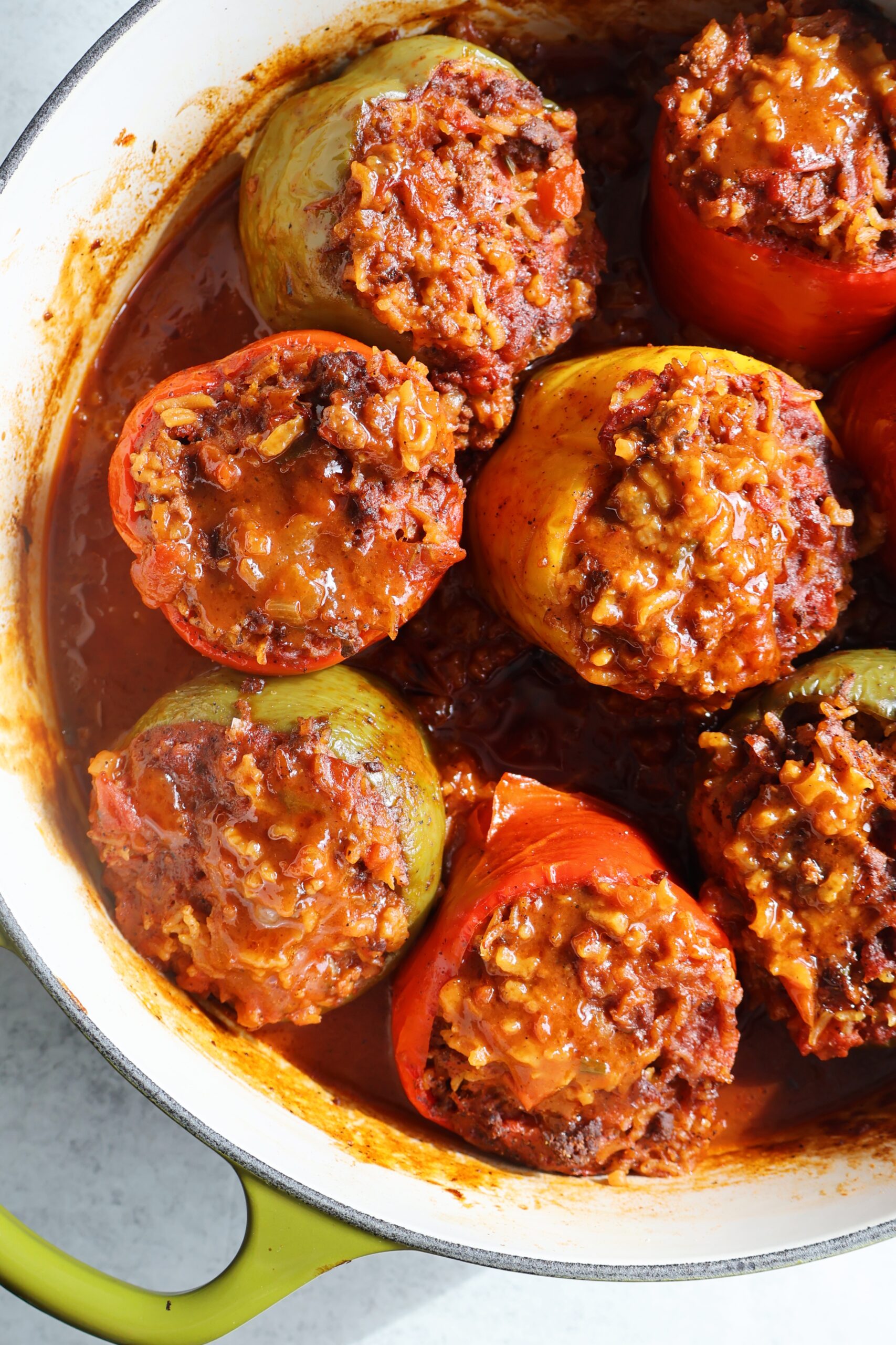 Meat and Rice Stuffed Peppers