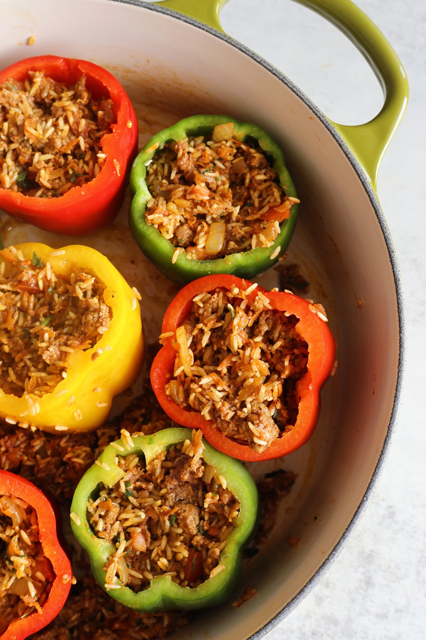 Meat & Rice Stuffed Peppers