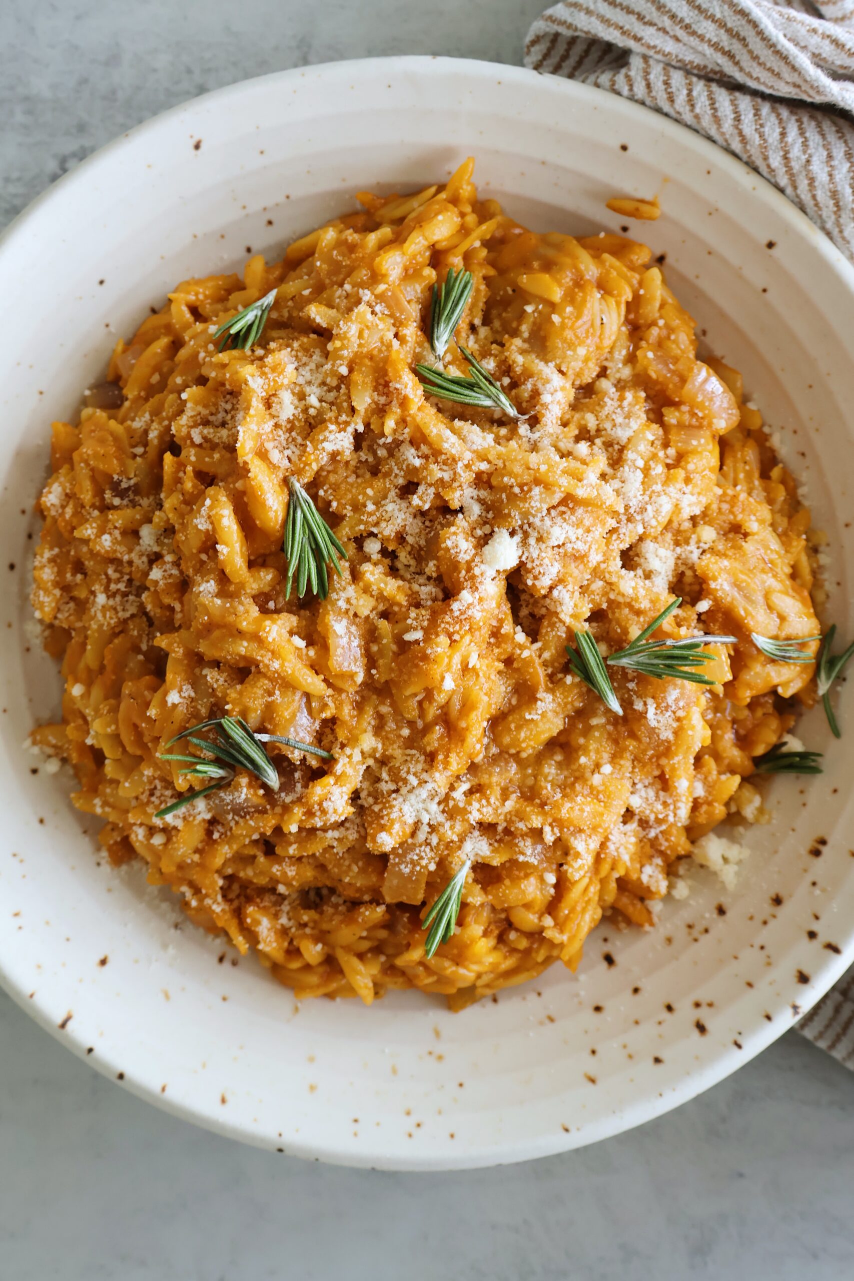 creamy pumpkin orzo 