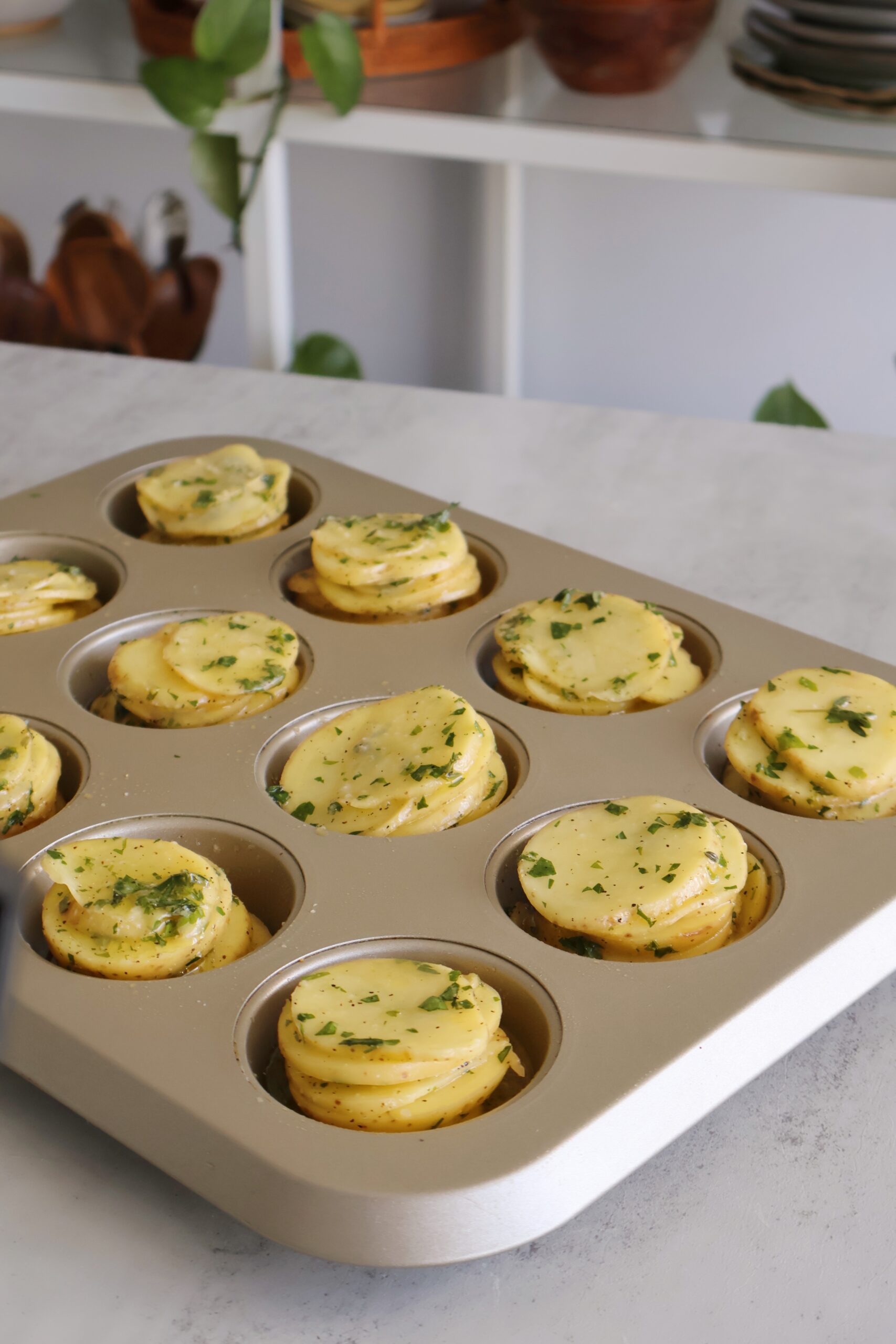 Muffin Tin Potato Stacks