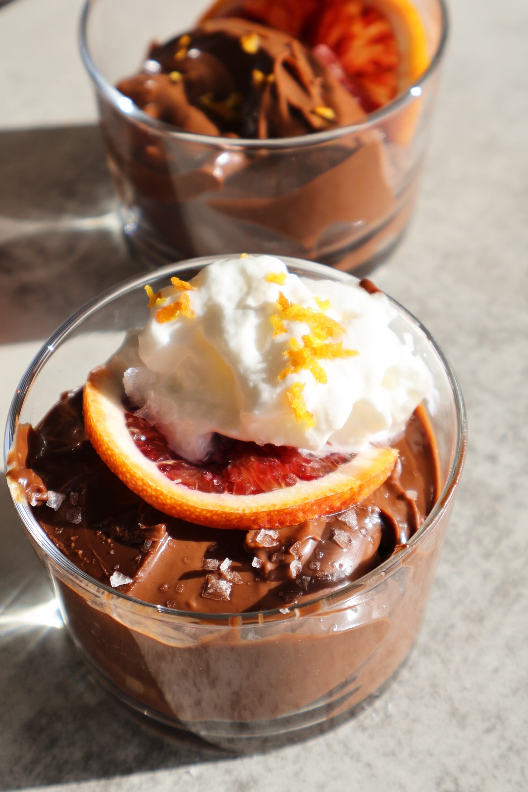 Blood Orange Chocolate Pudding